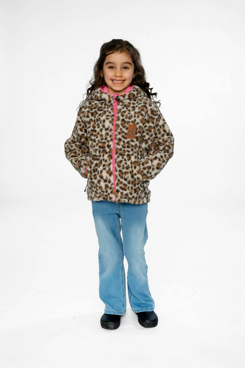 Reversible Mid-Season Jacket Pink And Leopard