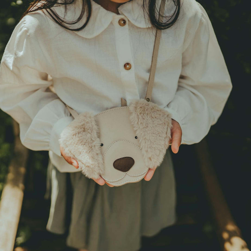 Britta Exclusive Purse | Golden Retriever | Ivory Classic Leather