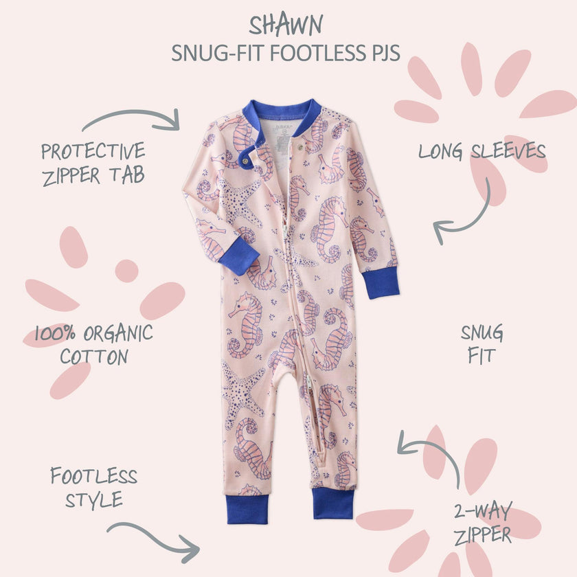 SHAWN Snug-fit Footless Baby Pajamas for Boys & Girls