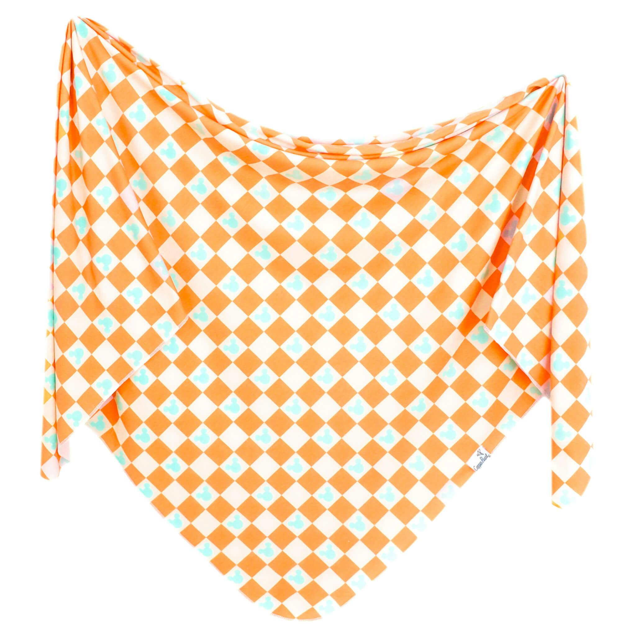 Knit Swaddle Blanket - Mickey Mouse Check