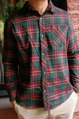 Mens John Shirt in Evergreen Plaid