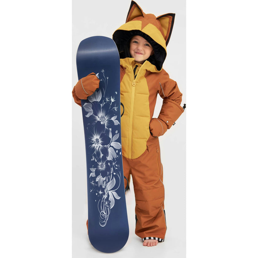 Foxdo Adjustable Hood Waterproof Zipper Snowsuit, Brown