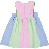 Stripe Seersucker Dress With Flowers