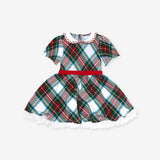 Portia Plaid Scallop Collar Petticoat Bodysuit Dress