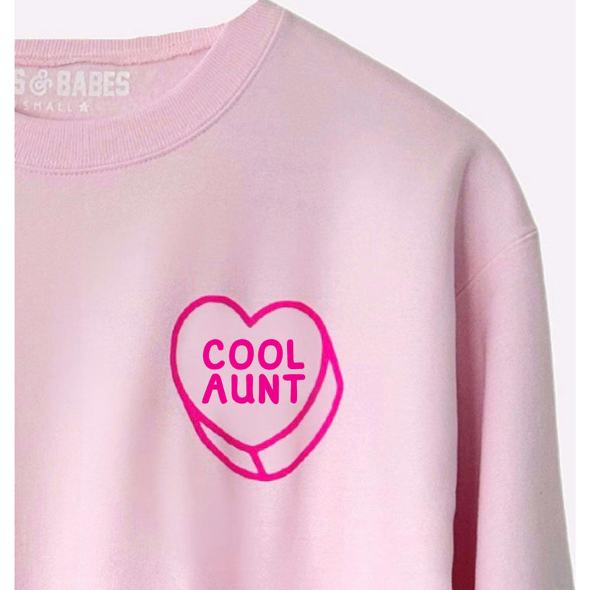 Women's Luv Letters Cool Aunt Sweatshirt, Pink