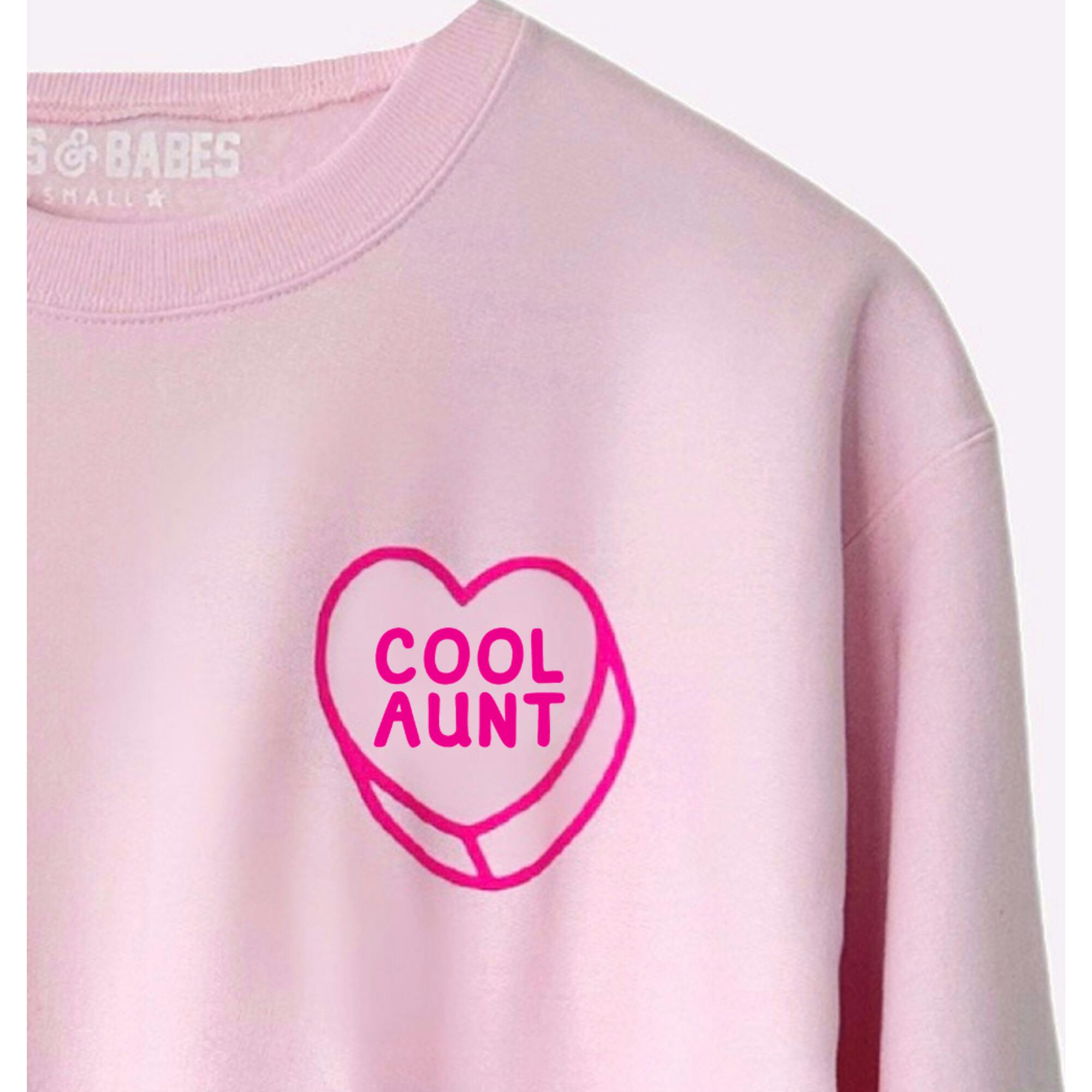 Women's Luv Letters Cool Aunt Sweatshirt, Pink