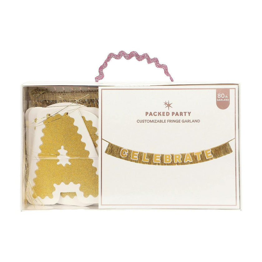 Customizable Gold Fringe Party Banner