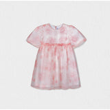 Esperanza Girl Dress Short sleeve, Pink Flower Organza