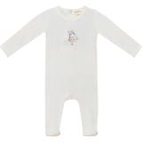 Boy and Girl Print Onesie Off White/Blue