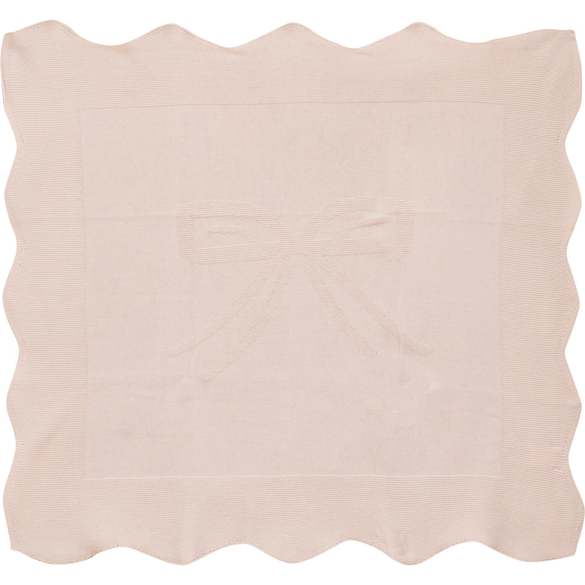 Bow Print Blanket Blue Mist