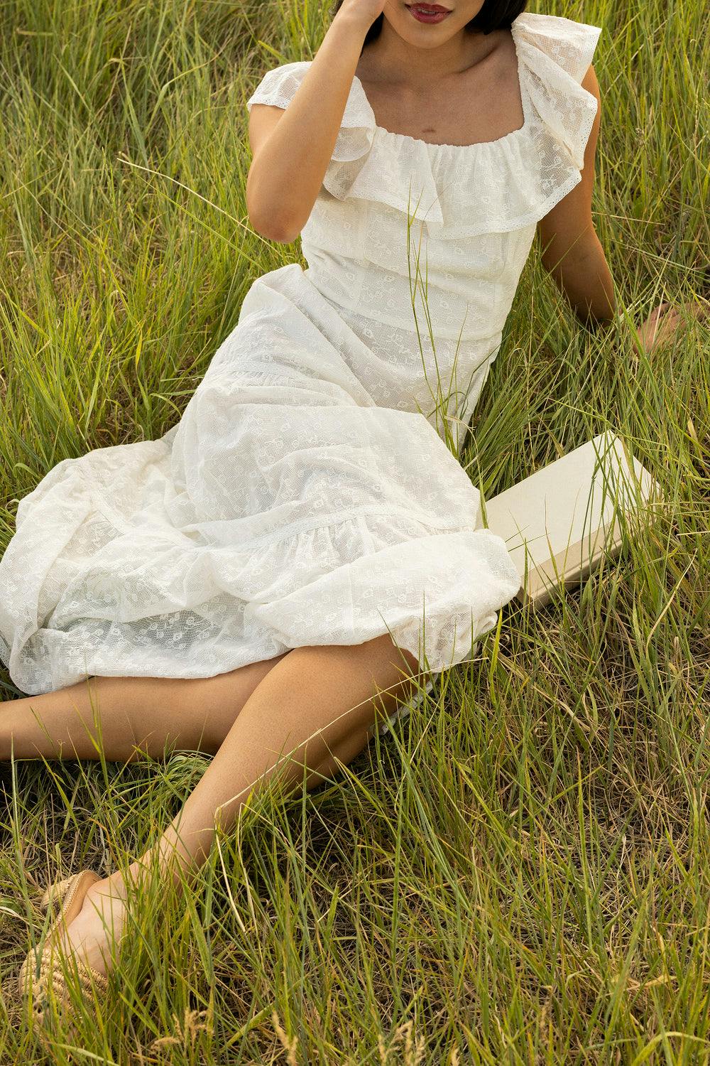 Alaina Dress in Ivory