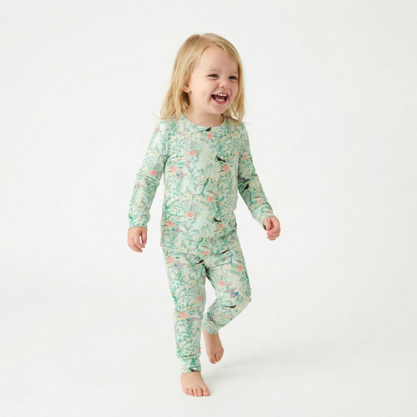 Sage Blossom Bamboo Toddler Pajama Set