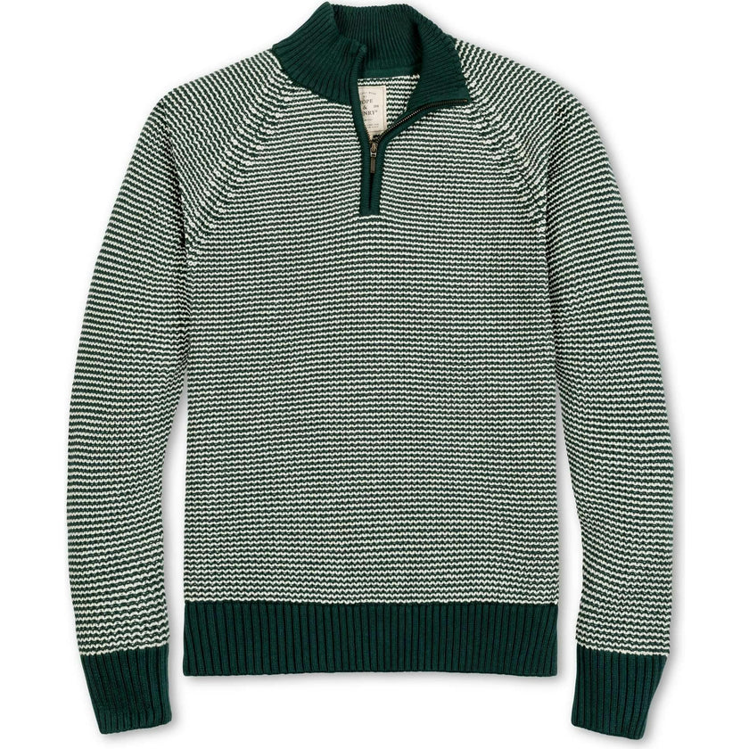 Men's Organic Half Zip Ski Pullover Sweater, Green