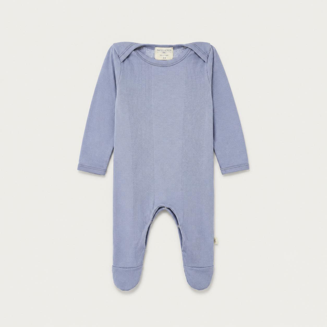 Variegated Rib Lap Tee Footie Pajama