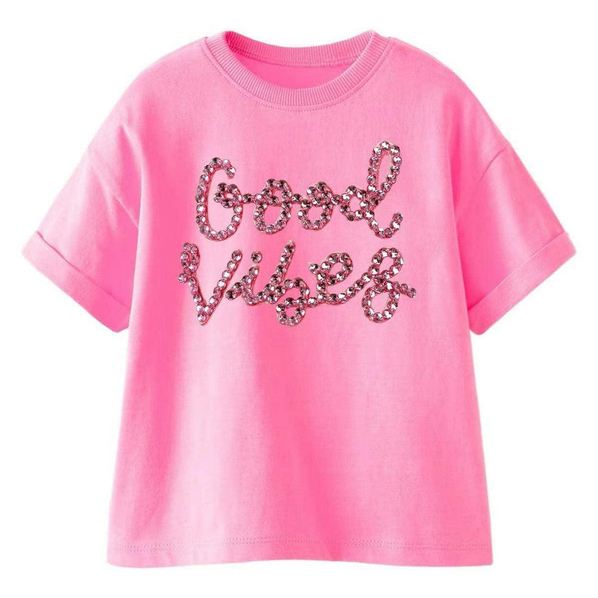 Pink Crystal Good Vibes T-shirt