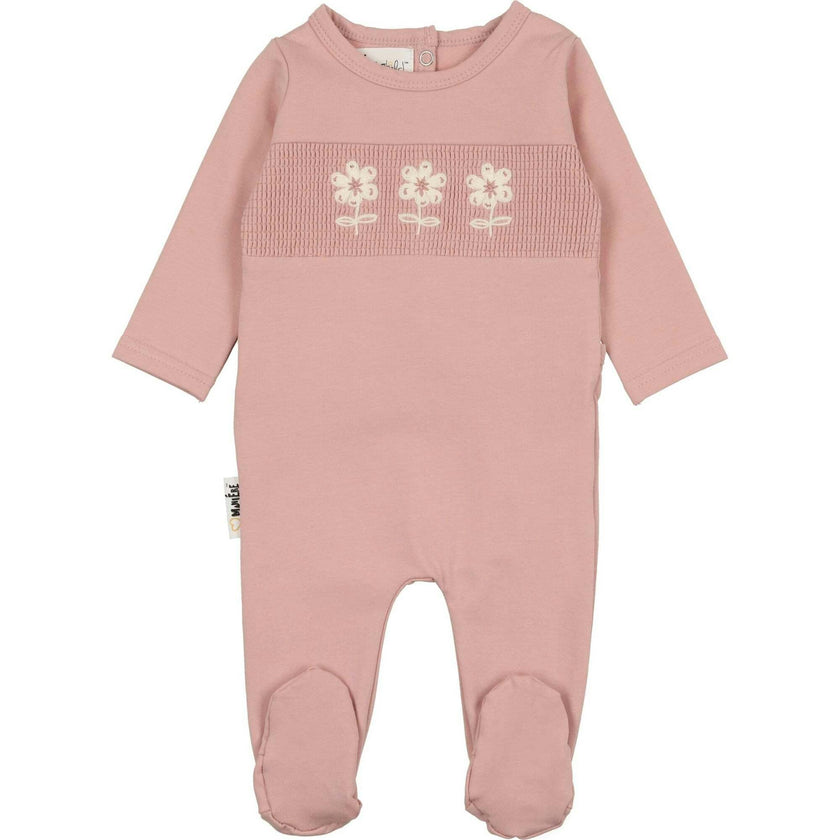 Smocked Floral Footie