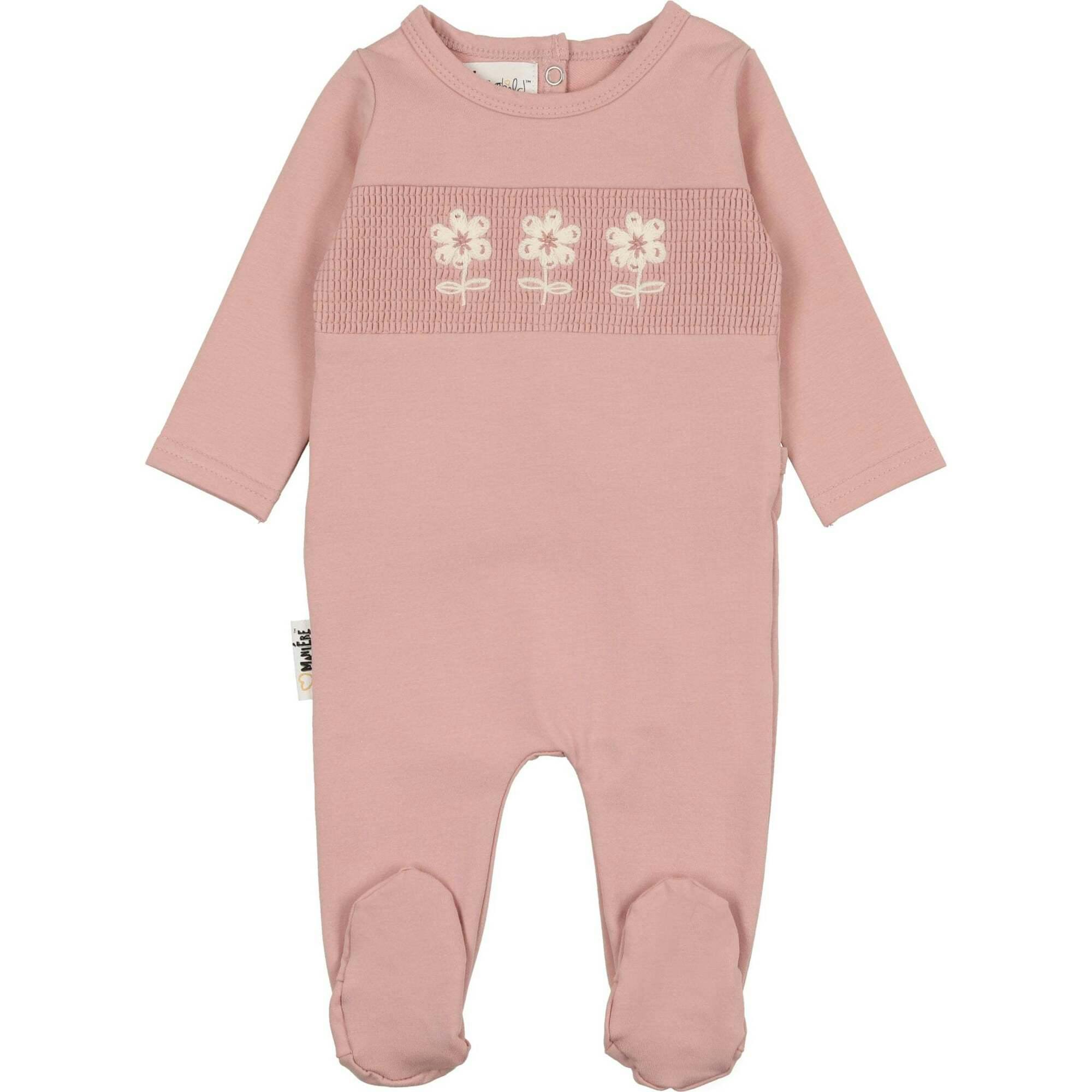 Smocked Floral Footie
