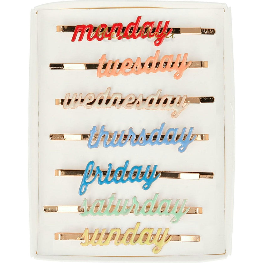 Enamel Week Day Hair Slides