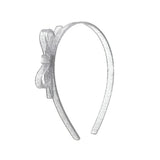 Thin Bow Headband - Glitter Silver
