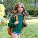 Organic Crew Neck Cable Sweater