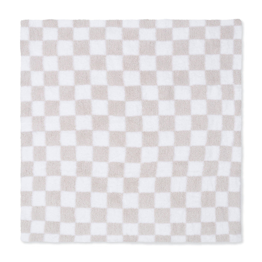 Chenille - Natural Checkerboard Blanket
