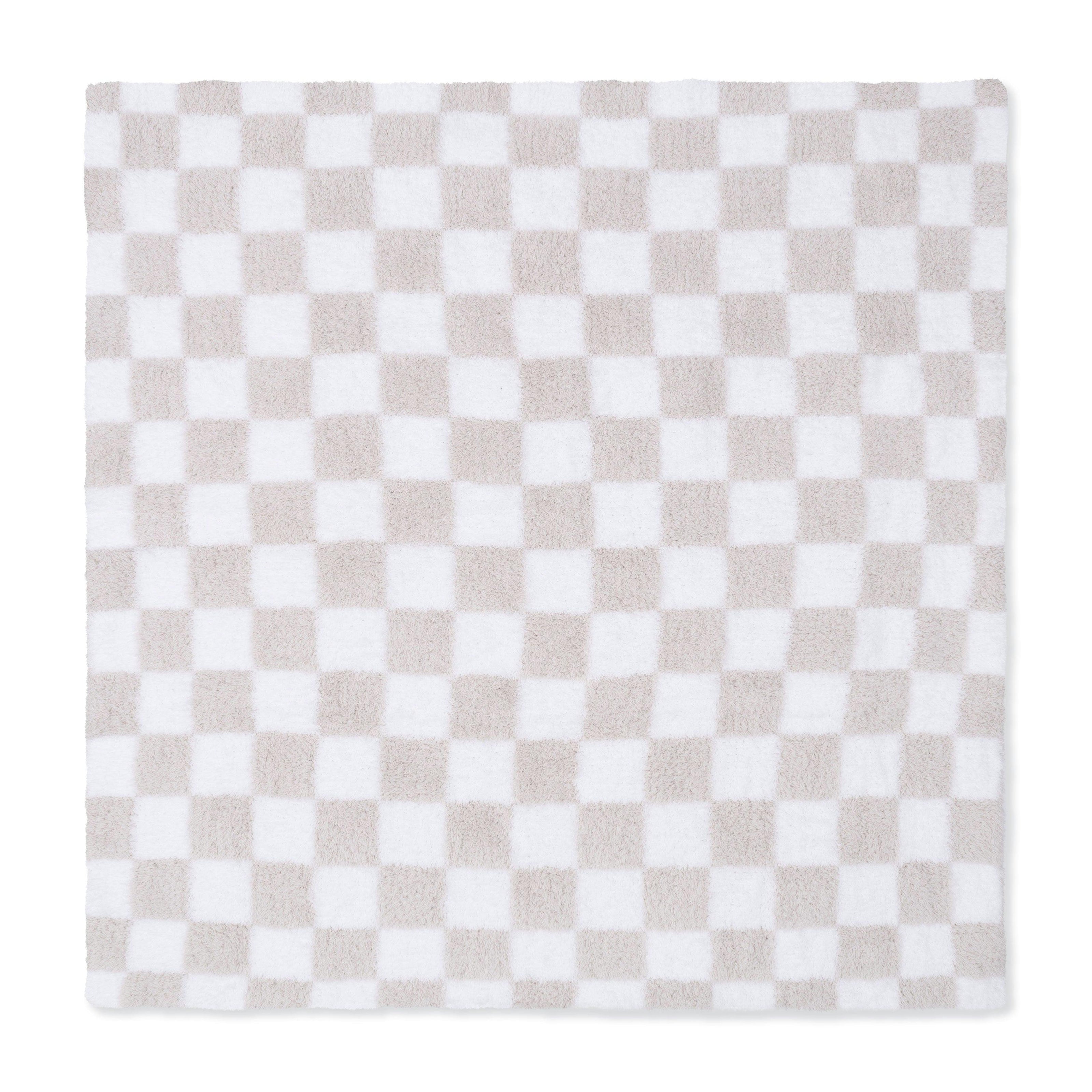 Chenille - Natural Checkerboard Blanket