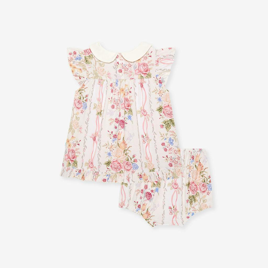 Janey Collared Smocked Ruffled Dress Bummie Set