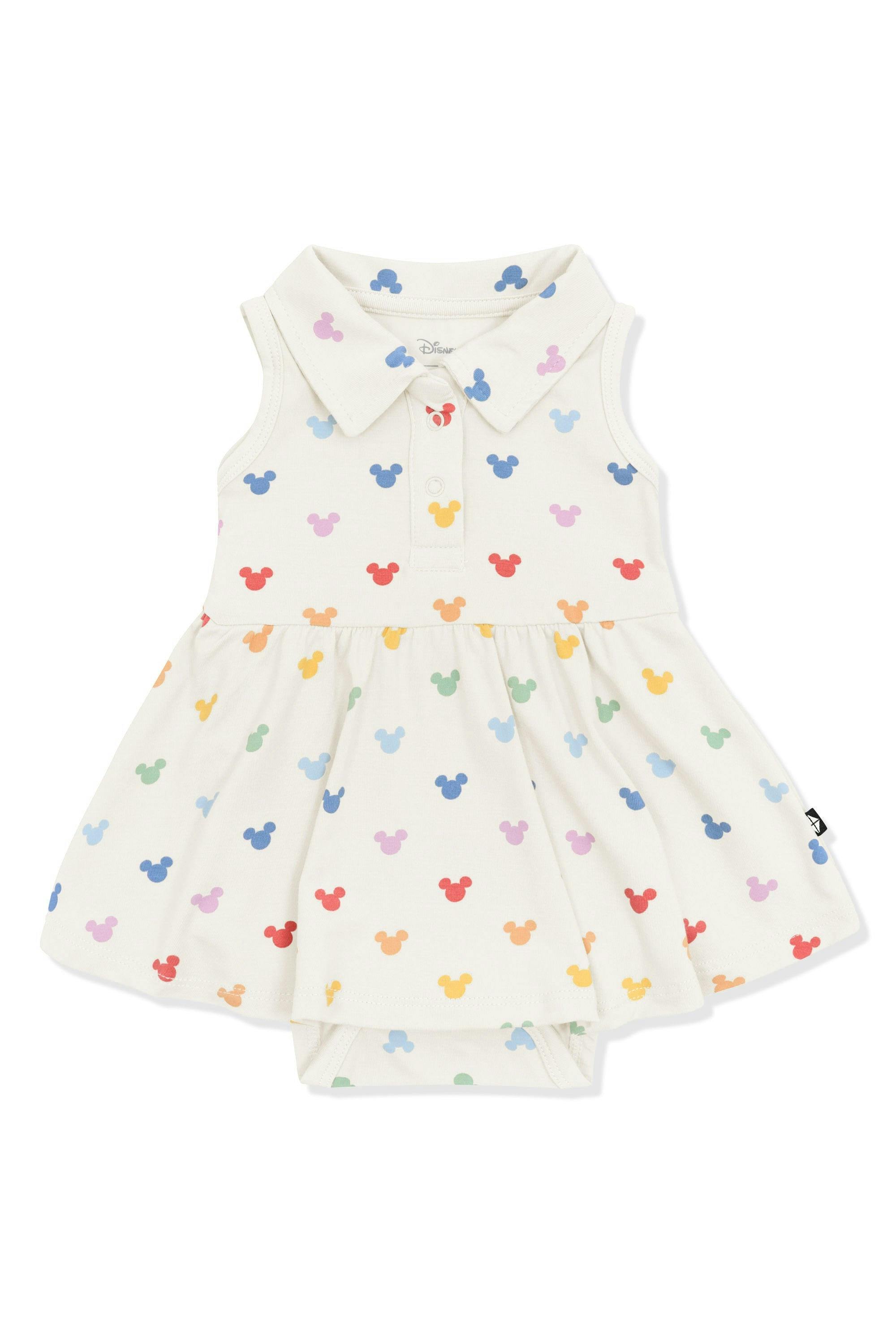 Polo Bodysuit Dress in Pastel Mickey Mouse