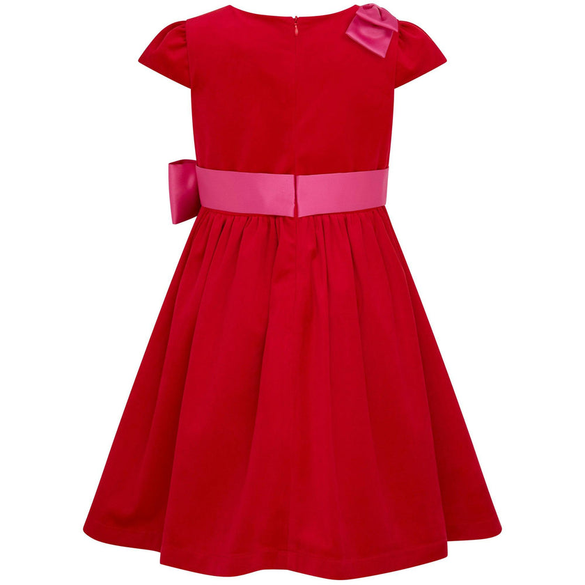 Rosie Velvet & Satin Bow Girls Party Dress