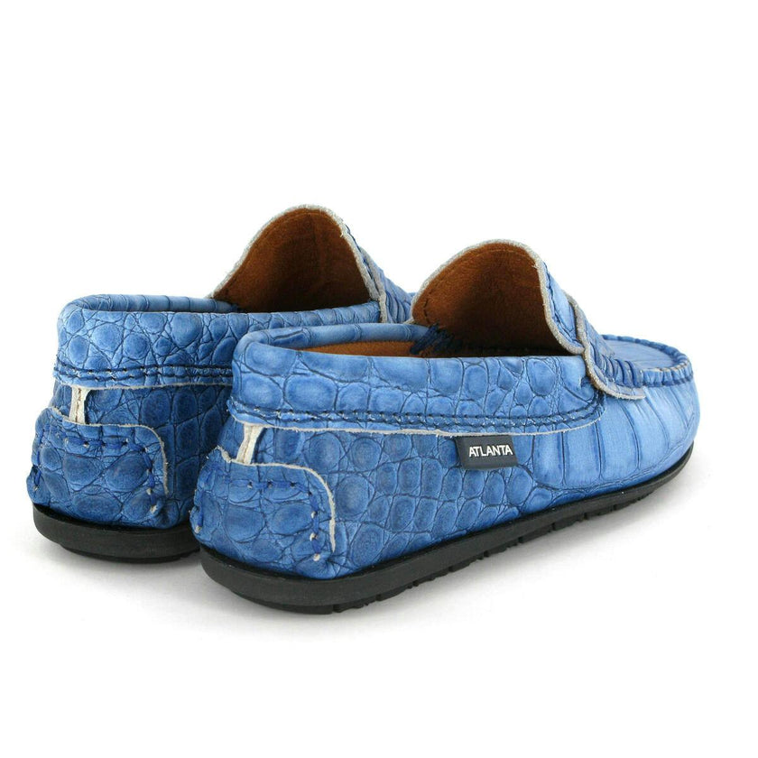 Penny Leather Moccasins, Blue