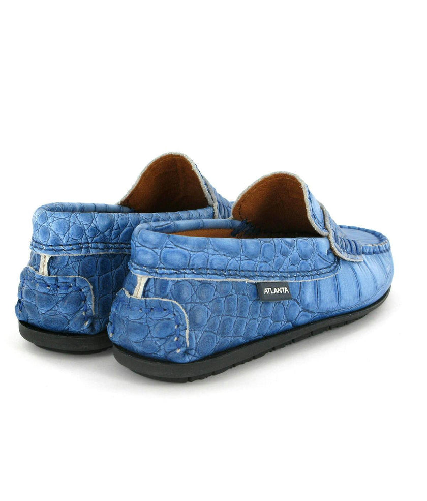 Penny Leather Moccasins, Blue