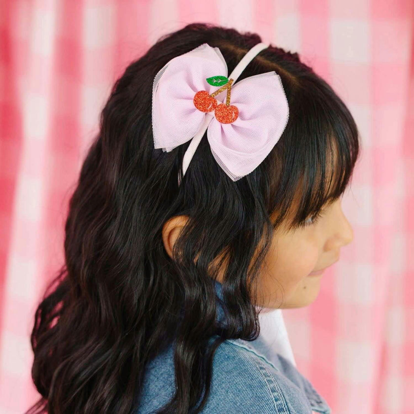 Cherry Tulle Bow Headband