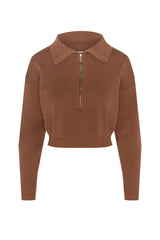 Cropped Dolman Zip Sweater