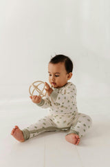 Baby Boy Snap Romper in Miniature Frogs