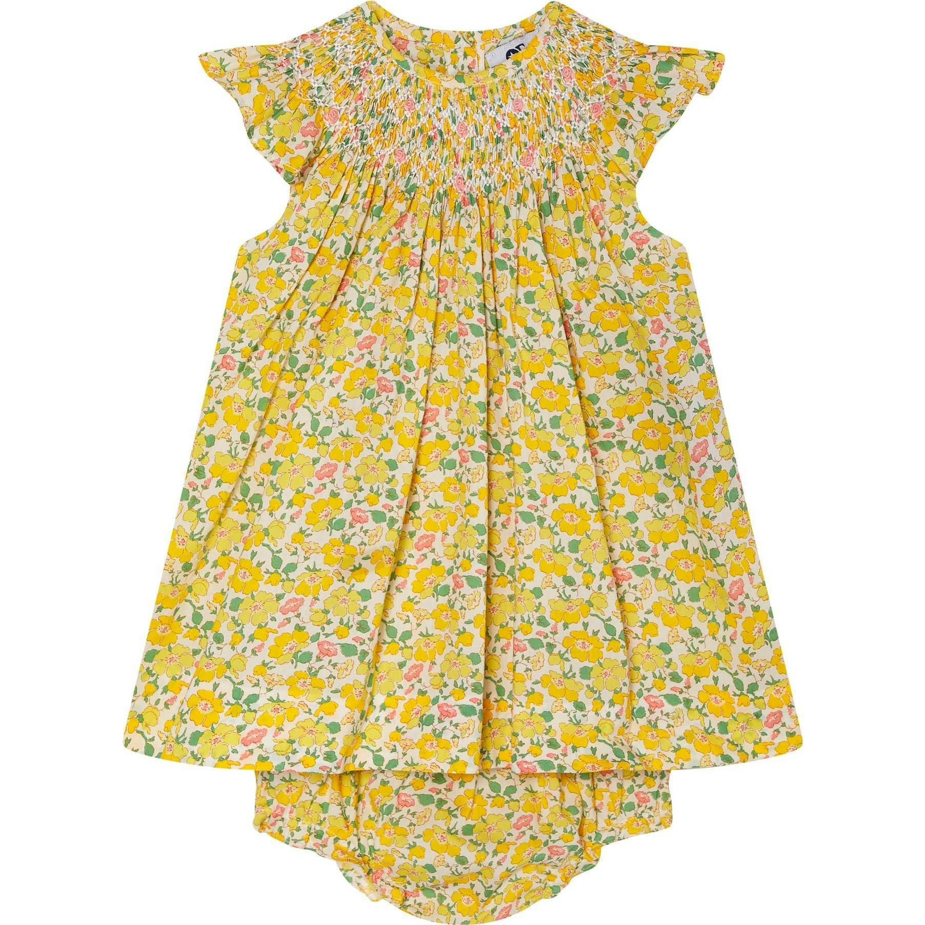 Made With Liberty Fabric Smocked Baby Dress Poet