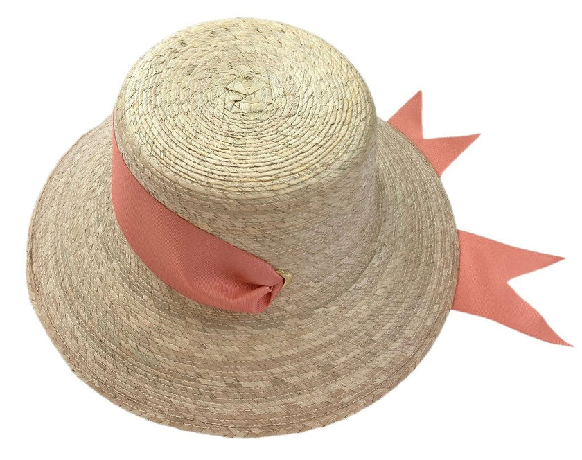 Clematis Bucket Hat (PreOrder Shipping June 15th) - Coral Wide & Short Grosgrain Ribbon