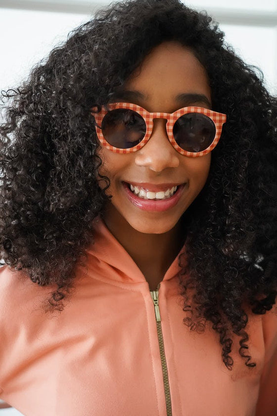 Classic | Sustainable Sunglasses | Plant-Based Bendable Polarized - Adult | 15+ Y | Sunset Gingham