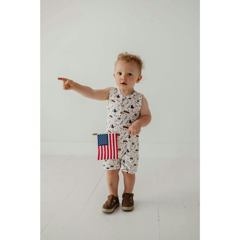 Boy's Sleeveless Romper Balloon Dogs