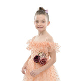 Pink Chiffon Polka Dot Dress
