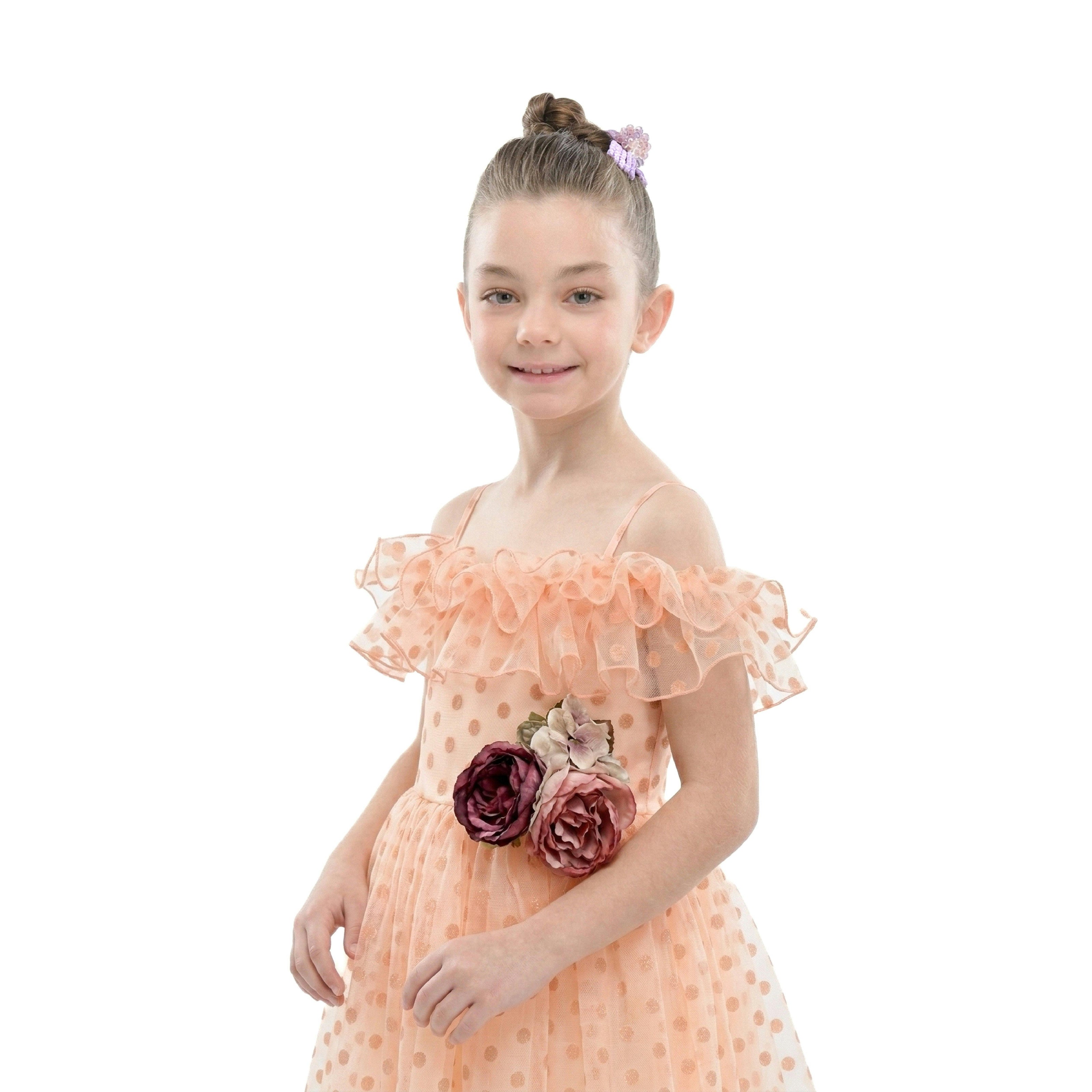 Pink Chiffon Polka Dot Dress