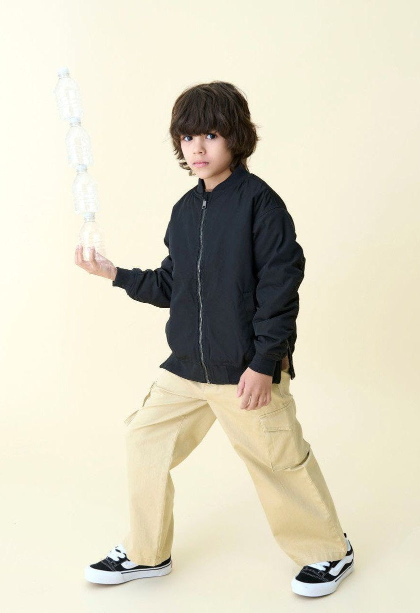 Bomber Jacket With Side Zips