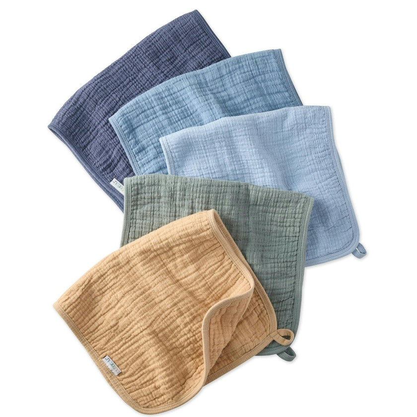 RILEY 5-Pack Crinkle Muslin Burp Cloths