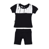 Tux Ruffle 2-Piece Top & Short Set
