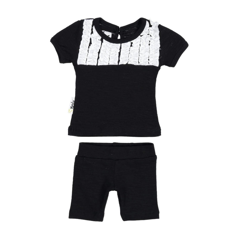 Tux Ruffle 2-Piece Top & Short Set