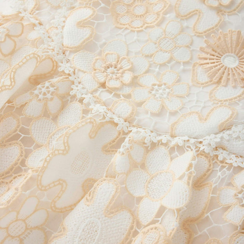 Haley Embroidered Frill Maxi Dress