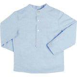 Mao Collar Linen Blend Shirt in Blue (18mths- 10yrs)