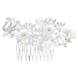 Crystal Ribbon Flowerbed Hair Comb