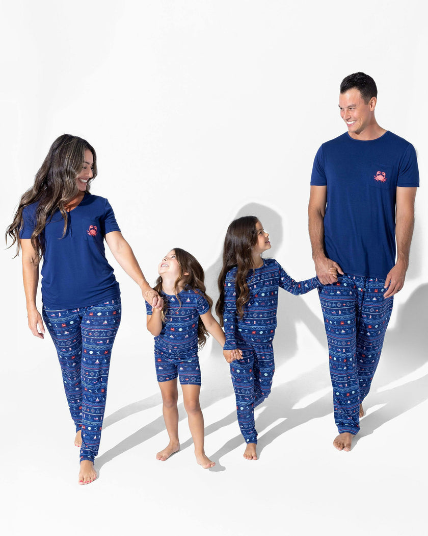 Sail Away Fair Isle Bamboo Kids Pajama Short Set