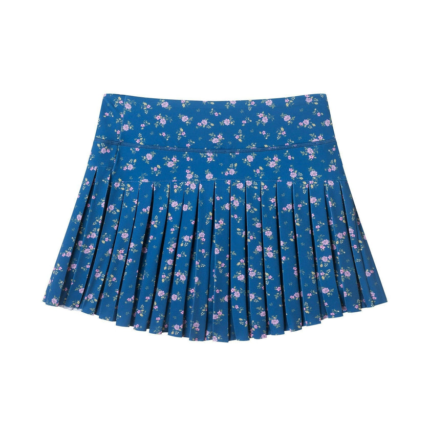 Tween Girls Pleated Athletic Skort | Navy Floral