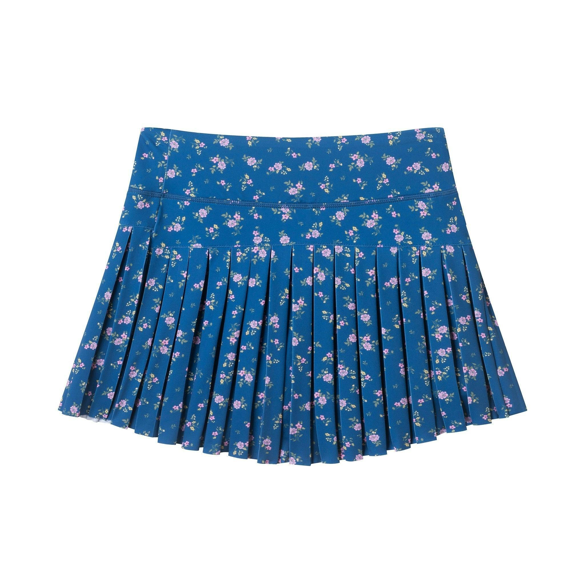 Tween Girls Pleated Athletic Skort | Navy Floral